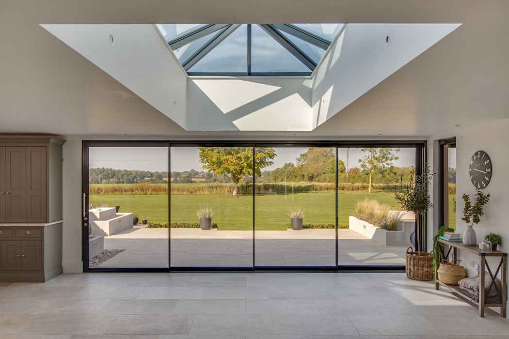 Stunning rural house rebuild project with large sliding doors