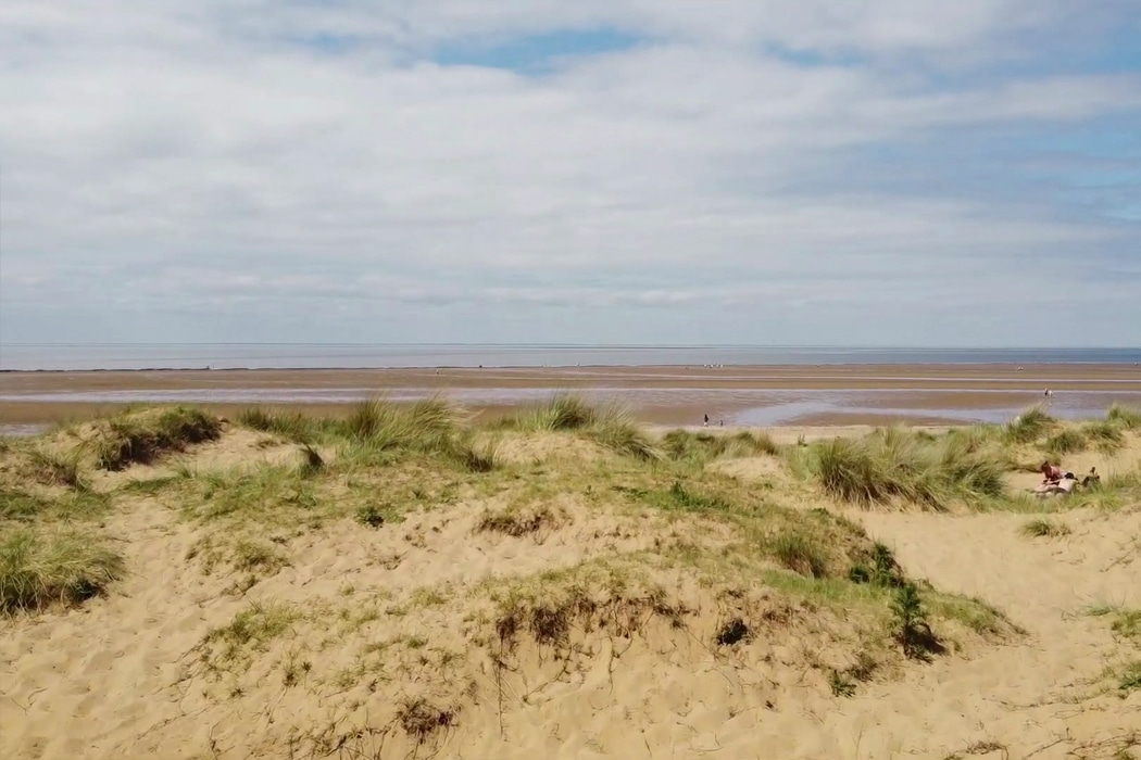 The sand dunes at Old Hunstanton and the view over The Wash