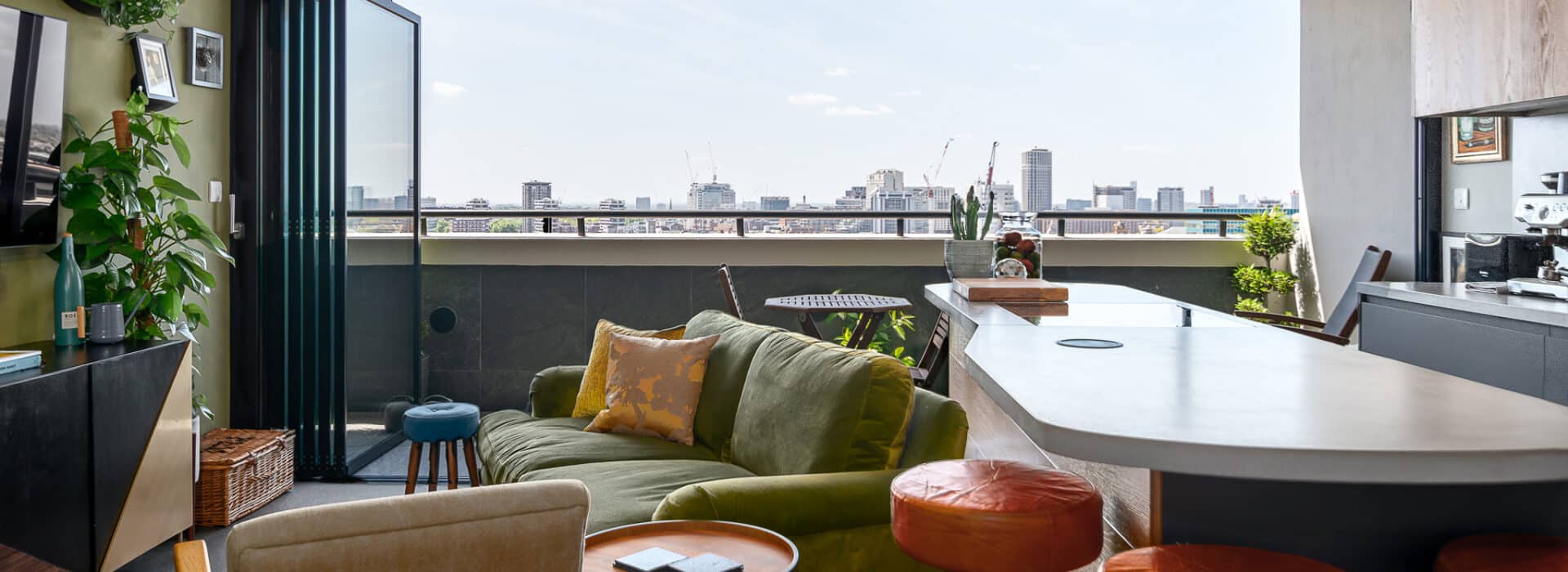 London penthouse apartment with vistaline slide and turn doors