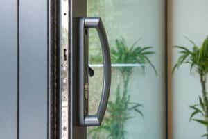 D Shaped Handle - With locking arm - Colour Matched - RAL 7015
